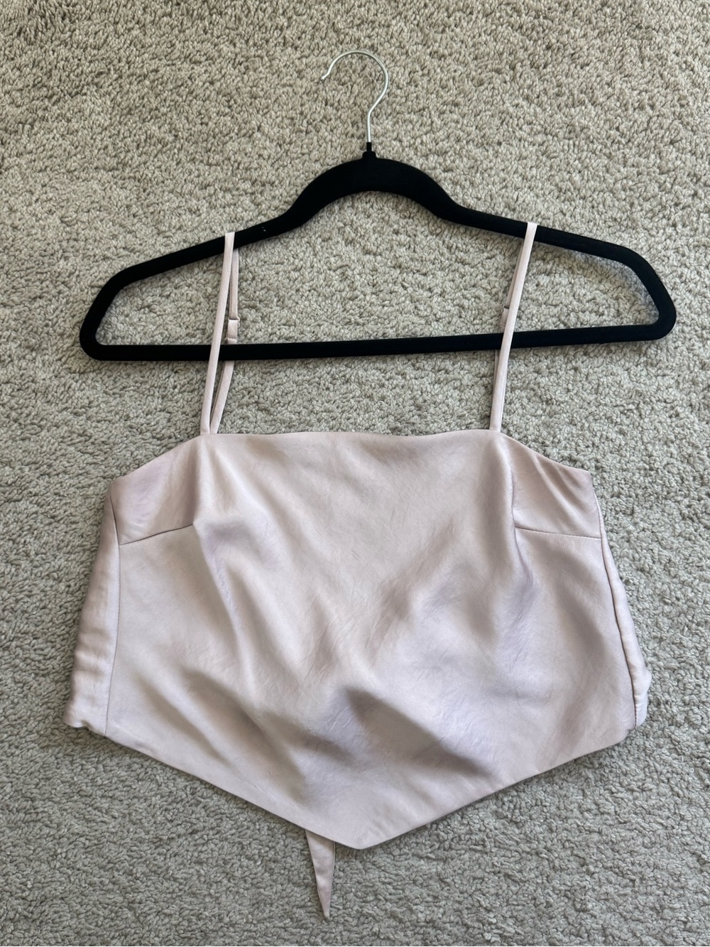 Aritzia Satin Spaghetti Strap Crop Top